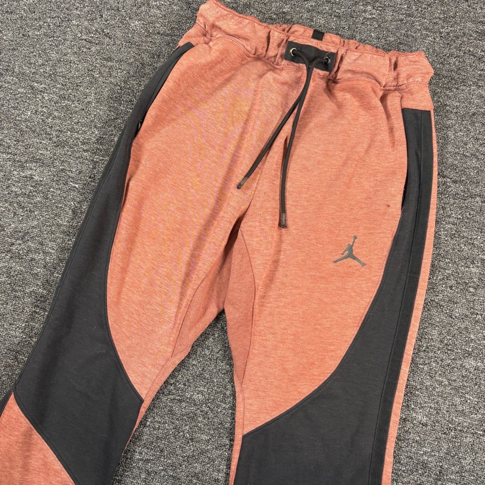 Jordan Sweatpants Mens Medium Orange Slim Fit Dri-FIT Tapered Joggers